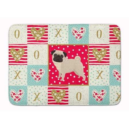 Carolines Treasures 19 x 27 in. Pug Love Machine Washable Memory Foam Mat CK5947RUG